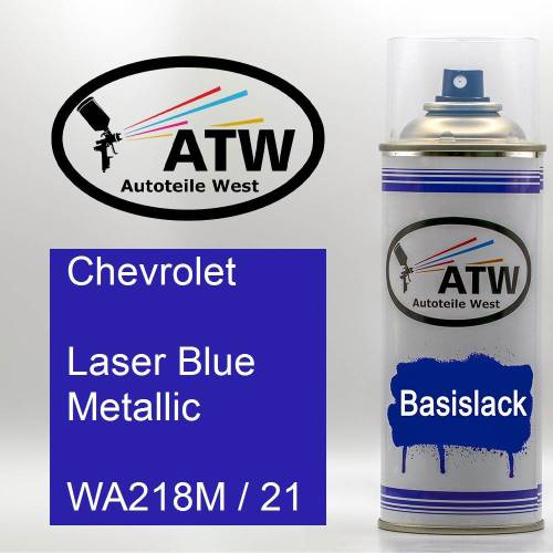 Chevrolet, Laser Blue Metallic, WA218M / 21: 400ml Sprühdose, von ATW Autoteile West.